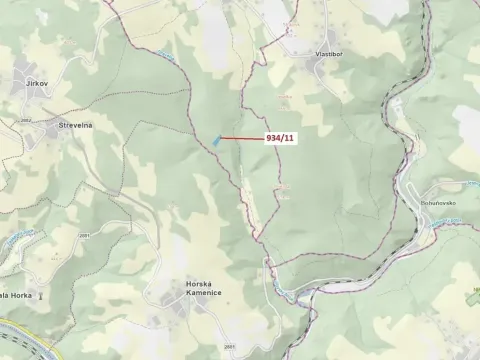 Dražba lesa, Jílové u Držkova, 3439 m2