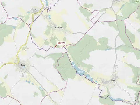 Dražba pozemku, Březí nad Oslavou, 1043 m2