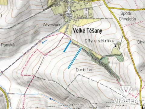 Prodej podílu pole, Vrbka, 965 m2
