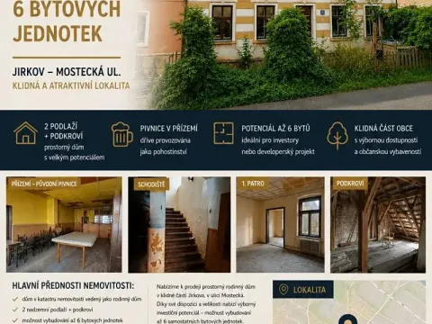 Prodej činžovního domu, Jirkov, Mostecká, 350 m2